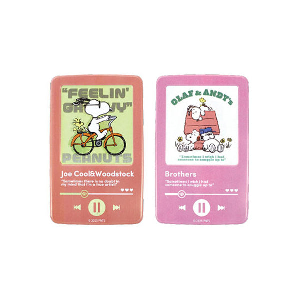 スヌーピー シークレットミュージックプレイヤー風缶バッジ