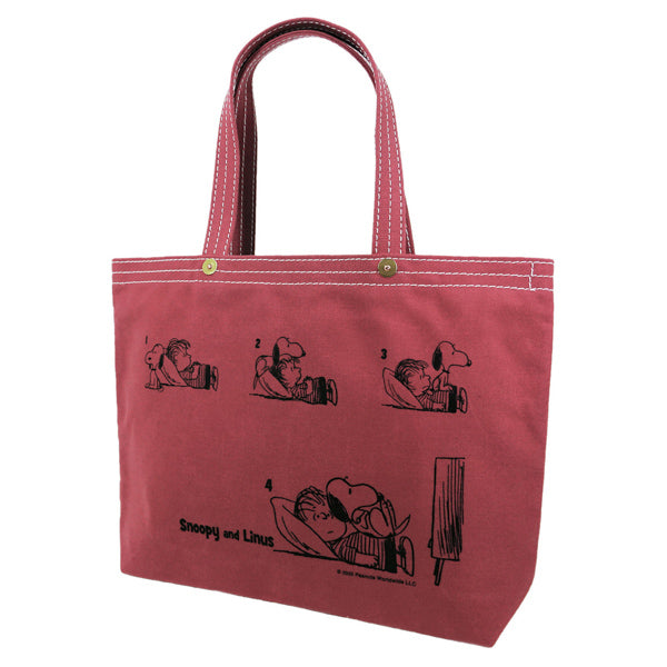 PEANUTS×一澤信三郎帆布コラボ トートバッグ ヨコ大 (赤)