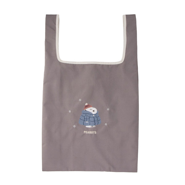 スヌーピー エコバッグ M (ワンポイント／ぬくぬくほっこりウィンター)