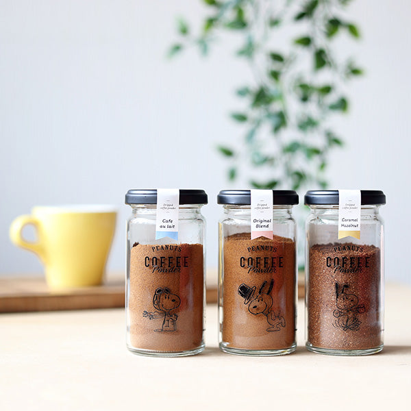 スヌーピー コーヒーパウダー ギフトセット (オリジナル+カフェオレ+キャラメルヘーゼルナッツ)