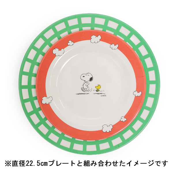 Peanuts LIFE&TIMESオリジナル「マリナ＆ミツコ」コラボレーション　プレート（直径17.4cm／クラウディレッドリム 17.4）