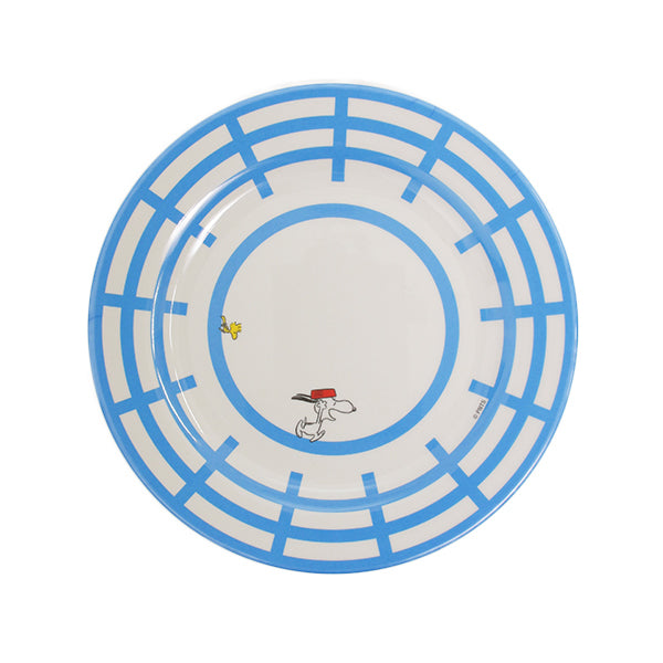 Peanuts LIFE&TIMESオリジナル「マリナ＆ミツコ」コラボレーション　プレート（直径22.5cm／ブルーバスケット 22.5）