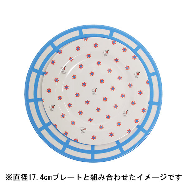 Peanuts LIFE&TIMESオリジナル「マリナ＆ミツコ」コラボレーション　プレート（直径22.5cm／ブルーバスケット 22.5）