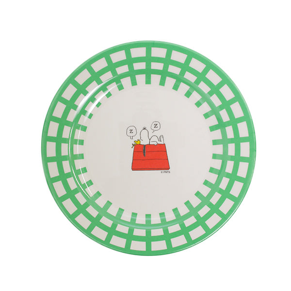 Peanuts LIFE&TIMESオリジナル「マリナ＆ミツコ」コラボレーション　プレート（直径22.5cm／グリーンバスケット 22.5）