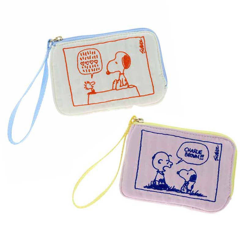 スヌーピー 刺繍フラットポーチ (Favorite Story)