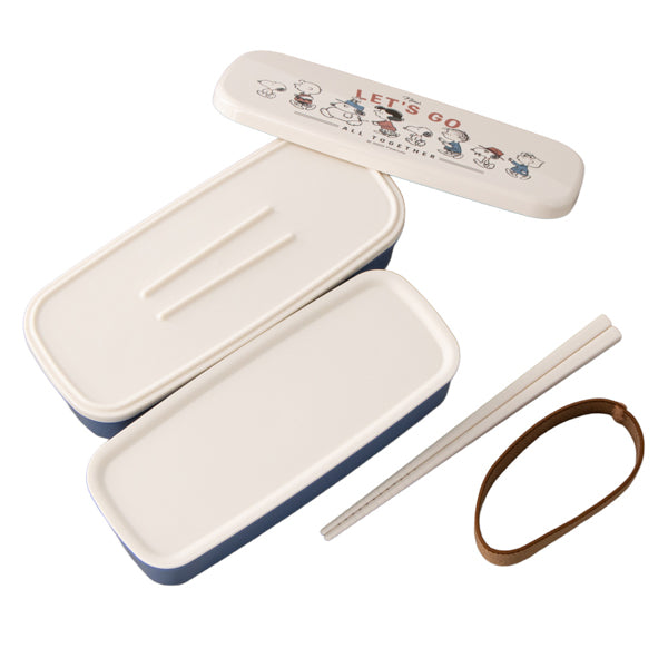 スヌーピー 2段ランチボックス (てくてくピーナッツ)