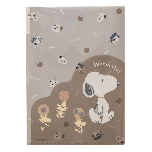 スヌーピー ダイカットポケット 3インデックスクリアファイル (WONDERFUL BROTHERS)