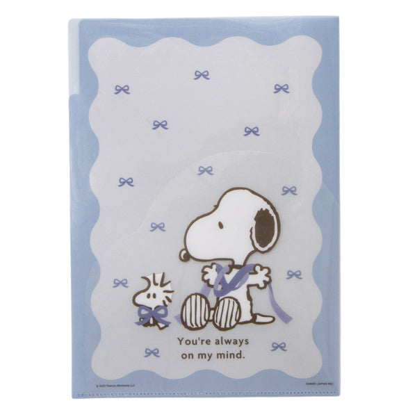 スヌーピー ダイカットポケット 3インデックスクリアファイル (Ribbon mood)