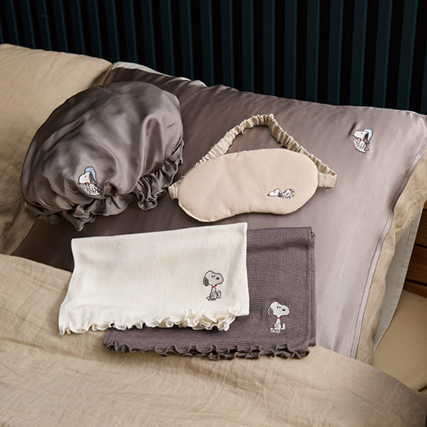 おかいものSNOOPY限定】絹屋 極薄2mmのびのびシルク腹巻ロング