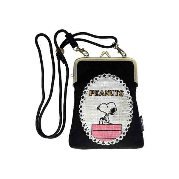 スヌーピー ゴブラン織 マルチショルダーポーチ がま口 (フレーム