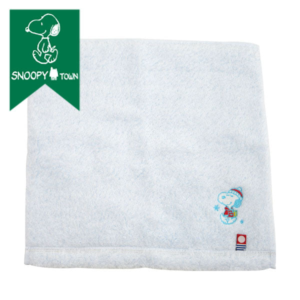 スヌーピー あまわた刺繍ミニタオル (ブラザーシリーズ　snowy day／ブルー)