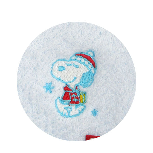 スヌーピー あまわた刺繍ミニタオル (ブラザーシリーズ　snowy day／ブルー)