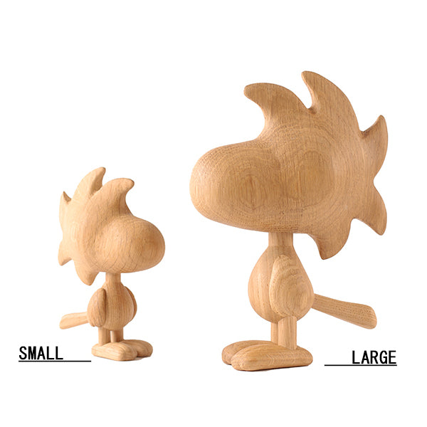 『BOYHOOD』北欧の天然オーク材オブジェ SNOOPY（ウッドストック） LARGE