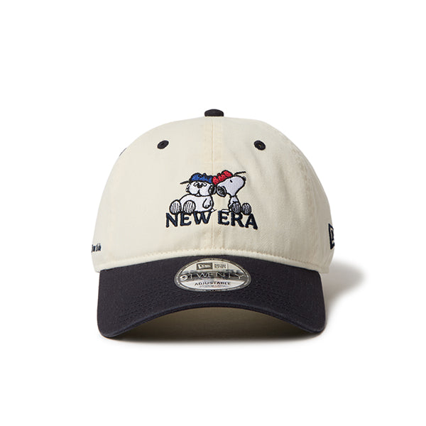 PEANUTS NEW ERA キャップ（920 PEANUTS SNOOPY AND OLAF CHR NVY）