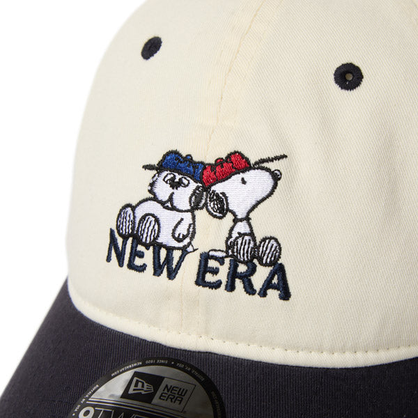 PEANUTS NEW ERA キャップ（920 PEANUTS SNOOPY AND OLAF CHR NVY）