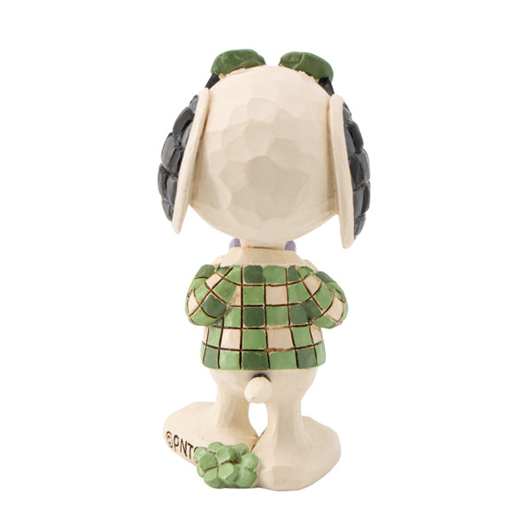PEANUTS JIM SHORE ミニフィギュア Snoopy in Plaid with Shamrock Glasses