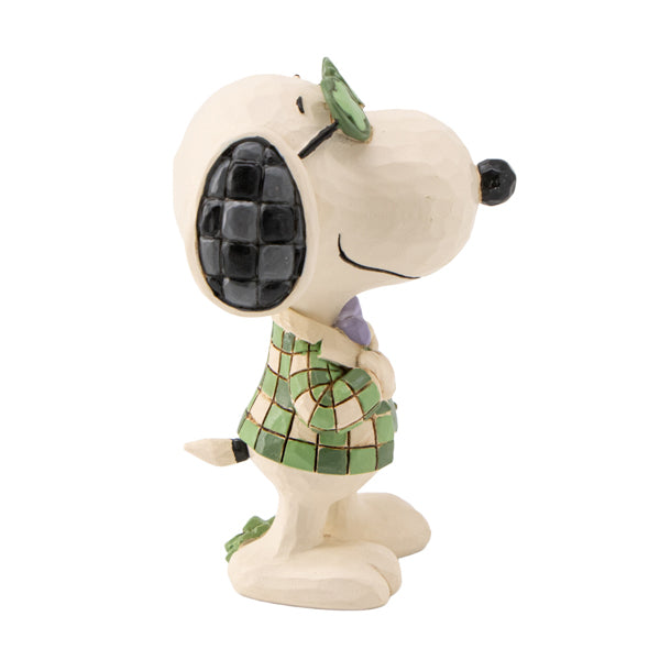 PEANUTS JIM SHORE ミニフィギュア Snoopy in Plaid with Shamrock Glasses