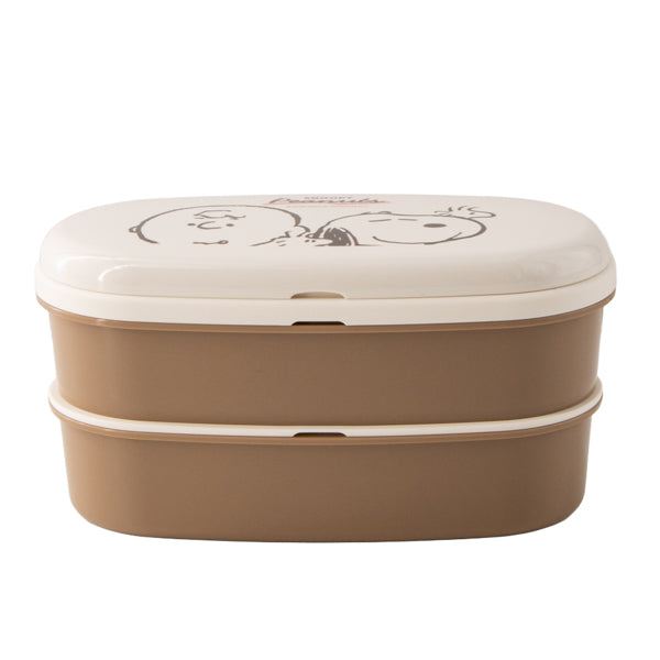 スヌーピー 楕円レンジ2段ランチボックス (ぎゅっとよりあう)