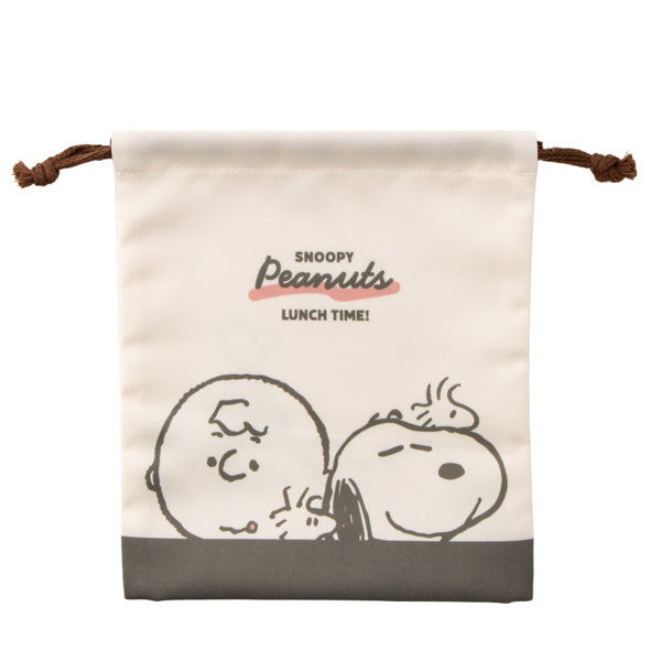 スヌーピー マチ付き巾着 (ぎゅっとよりあう)
