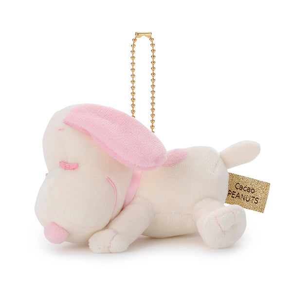 スヌーピー Cacao すやすやフレンド ボールチェーンマスコット スヌーピー (ホワイト&ストロベリー)