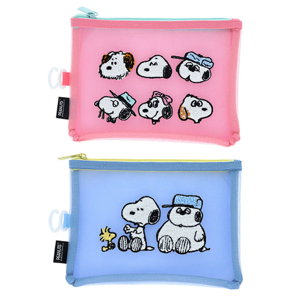 スヌーピー サガラ刺繍メッシュポーチ (SNOOPY&SIBLINGS)