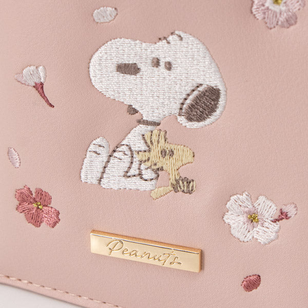 スヌーピー ストラップ付きメガネケース (ピンク／ふんわりさくらシリーズ)