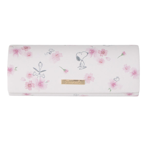 スヌーピー メガネケース (ホワイト／ふんわりさくらシリーズ)