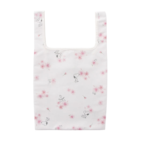 スヌーピー エコバッグM (ホワイト／ふんわりさくらシリーズ)