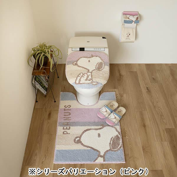 24日迄大特価　ピンク色　PEANUTS スヌーピー トイレマットセット　新品 スヌーピー トイレマット大 (くすみパステル)