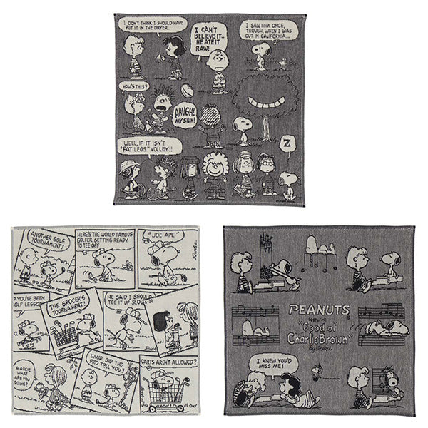 スヌーピー 3重ガーゼハンカチ (モノトーン)