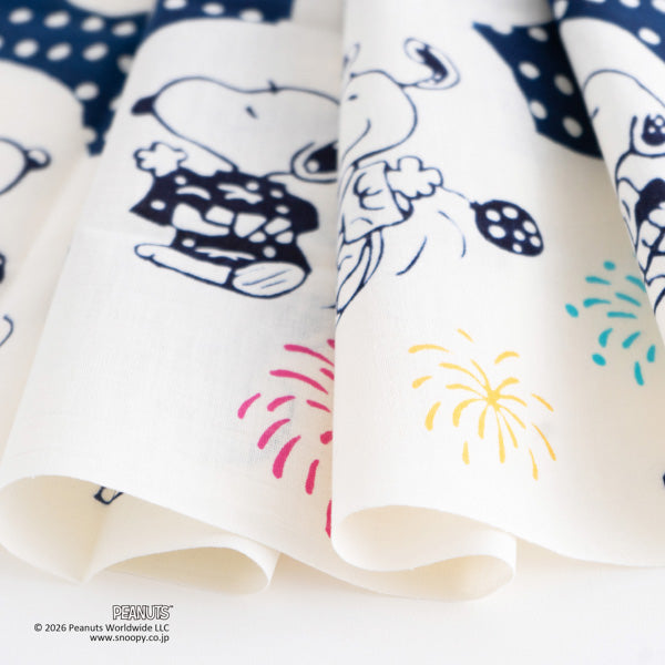 スヌーピー かまわぬ てぬぐい (スヌーピー 盆踊り)