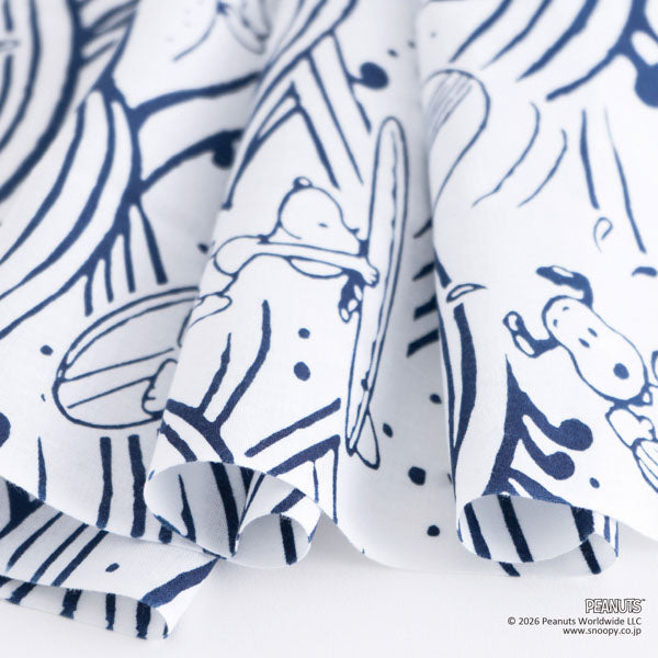 スヌーピー かまわぬ てぬぐい (スヌーピー 大波でサーフィン)