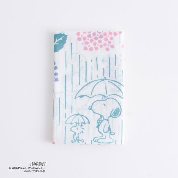 スヌーピー かまわぬ てぬぐい (スヌーピー 雨宿り)