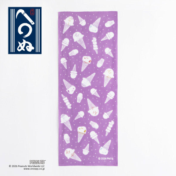 スヌーピー かまわぬ てぬぐい (スヌーピー シャーベット ラズベリー色)