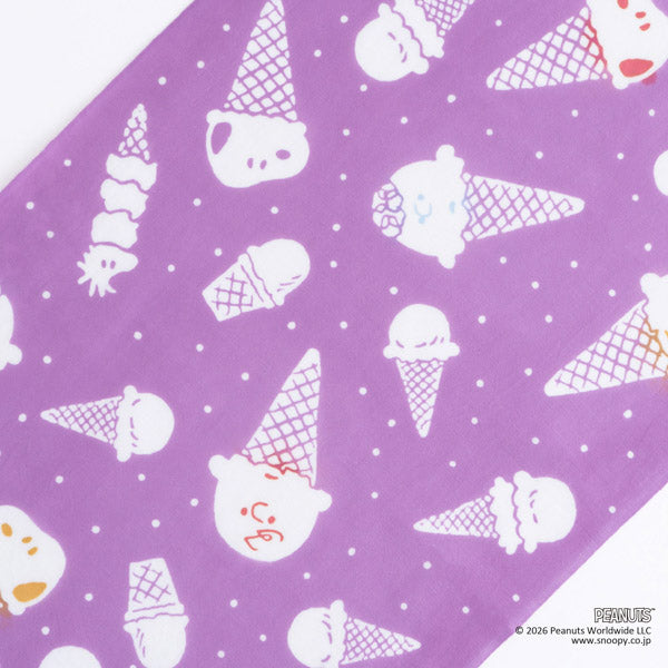 スヌーピー かまわぬ てぬぐい (スヌーピー シャーベット ラズベリー色)