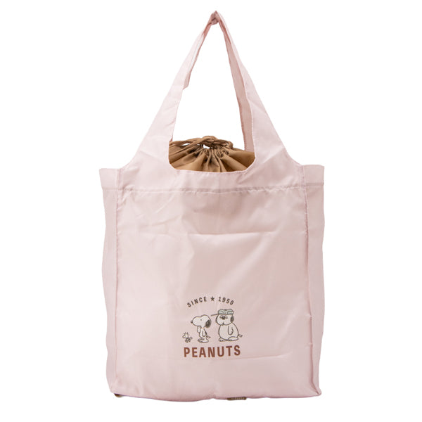 スヌーピー ワイド底板付きエコバッグ (てくてく ピーナッツ)