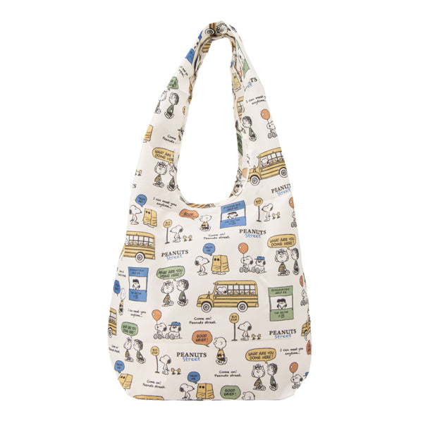 スヌーピー カラビナ付き底マチエコバッグ (PEANUTS STREET)