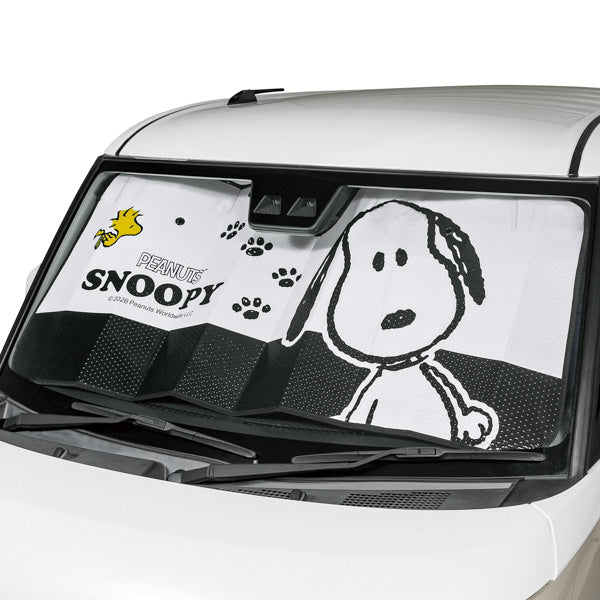スヌーピー サンシェードスヌーピーフェイス 60×130cm (ホワイト)
