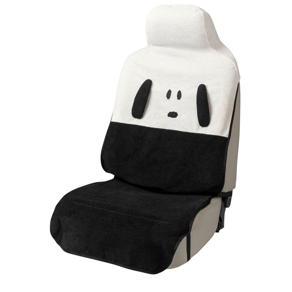 スヌーピー 前席用シートカバー 1枚 (もふもふスヌーピー／ホワイト)