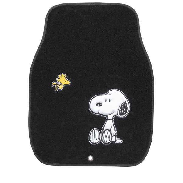 スヌーピー プレーンフロアマット　前席2枚・後席2枚セット (ブラック)