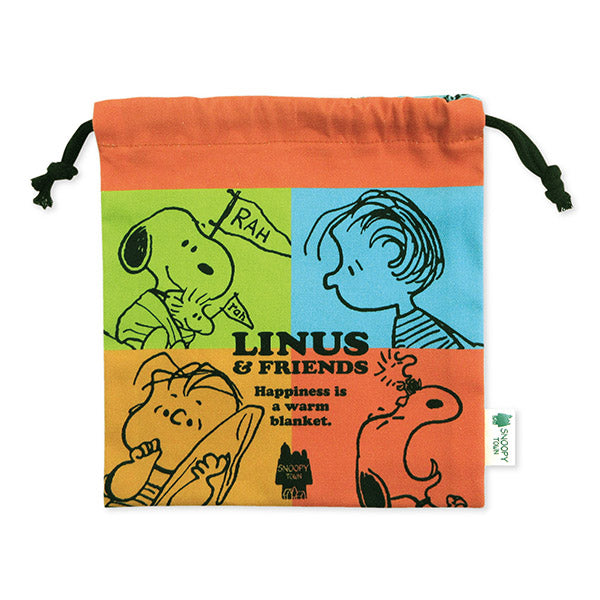 スヌーピー 巾着 (SNOOPY＆LINUS FLAG)