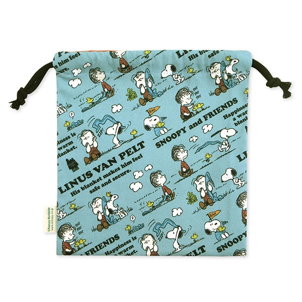 スヌーピー 巾着 (SNOOPY＆LINUS FLAG)