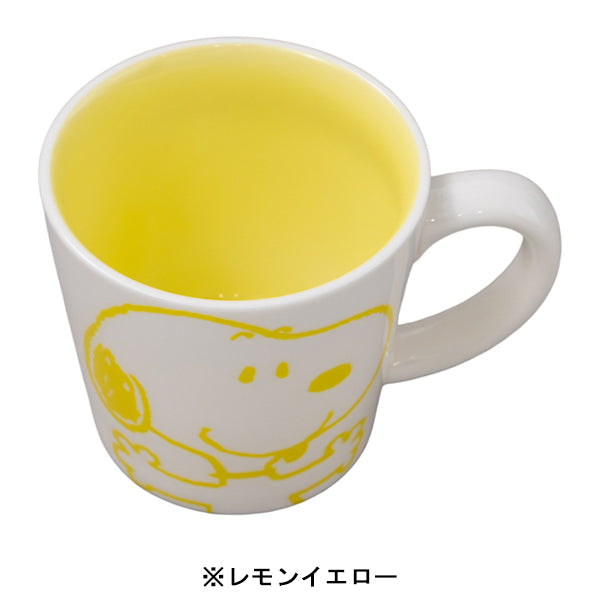 スヌーピーカーバンク KS1183 Bイエロー　陶器製 スヌーピー カラーマグ