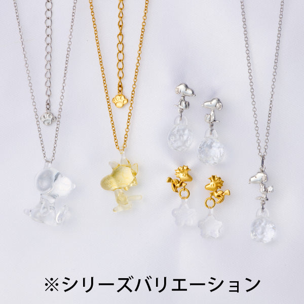 スヌーピー ウッドストック＆揺れるガラスのお花ピアス