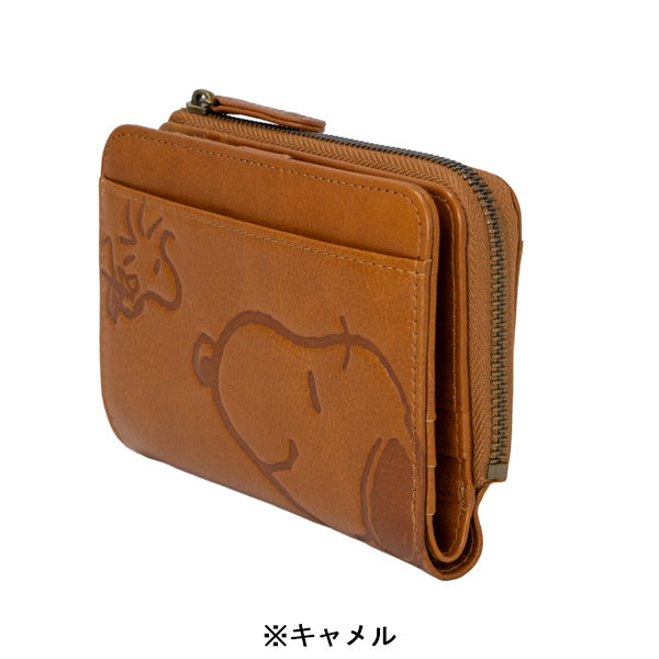 SNOOPY/スヌーピー◆窓付シリーズ/LF二つ折れ財布◆未使用/おまけ付き♡ スヌーピー LF二つ折れ財布 (スマイルシリーズ)