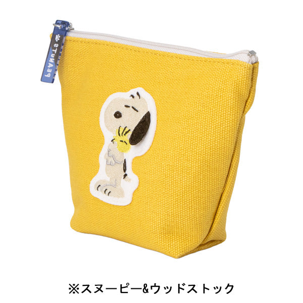 新品 フェイラー　スヌーピー ピーチ 舟形ポーチ スヌーピー 舟形ポーチ (耳ぴょこ 立体刺繍シリーズ)