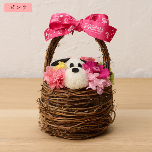 おかいものSNOOPYオリジナル】お花スヌーピー フラワーバスケット