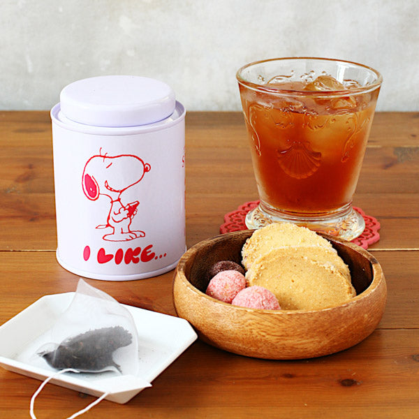 スヌーピー SNOOTEA （スヌーティー）ピーチティー PEANUTS I LIKEデザイン缶