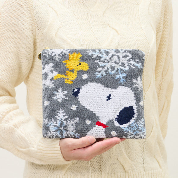 【おかいものSNOOPY限定】※11月6日発売※FEILERフラットポーチ（SNOOPY SNOW CRYSTAL WHITE）