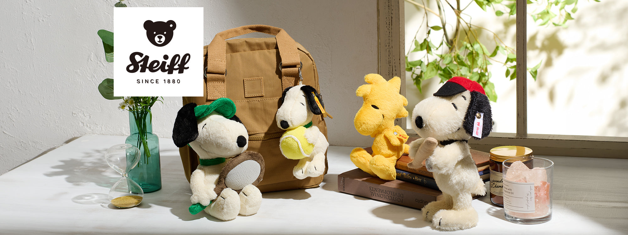 スヌーピー Joe Cool &Woodstock シュタイフ社製限定品 公式】Steiff／シュタイフのぬいぐるみ（おかいものSNOOPY）
